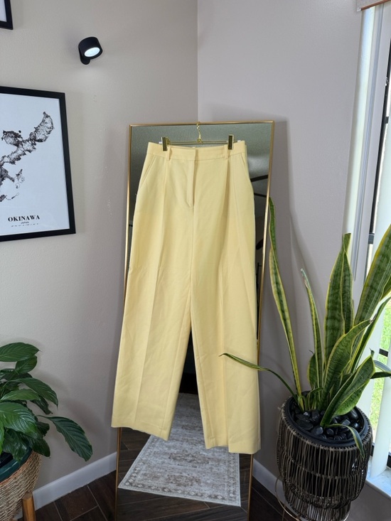 Zara Yellow smart wide leg trousers - Picture 4 of 7